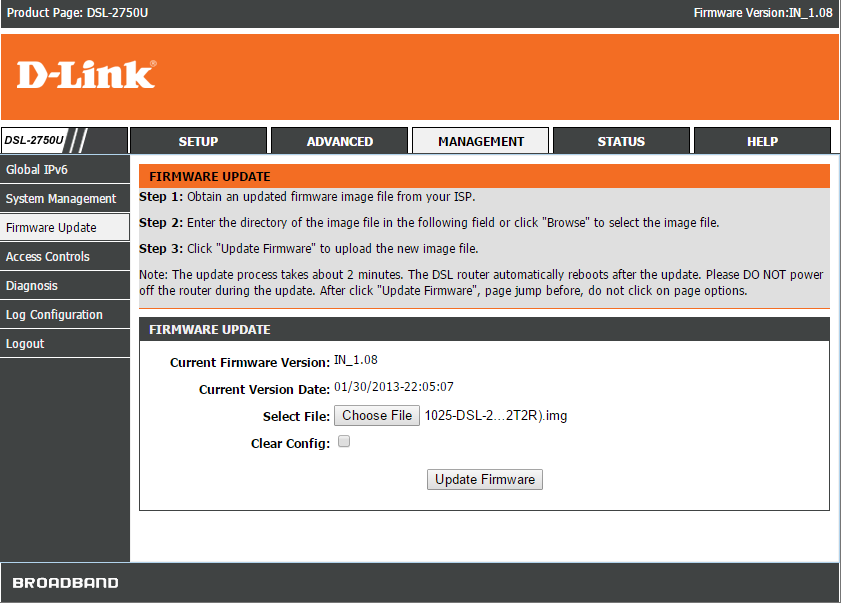 dlink 2750u firmware in 1.10 download